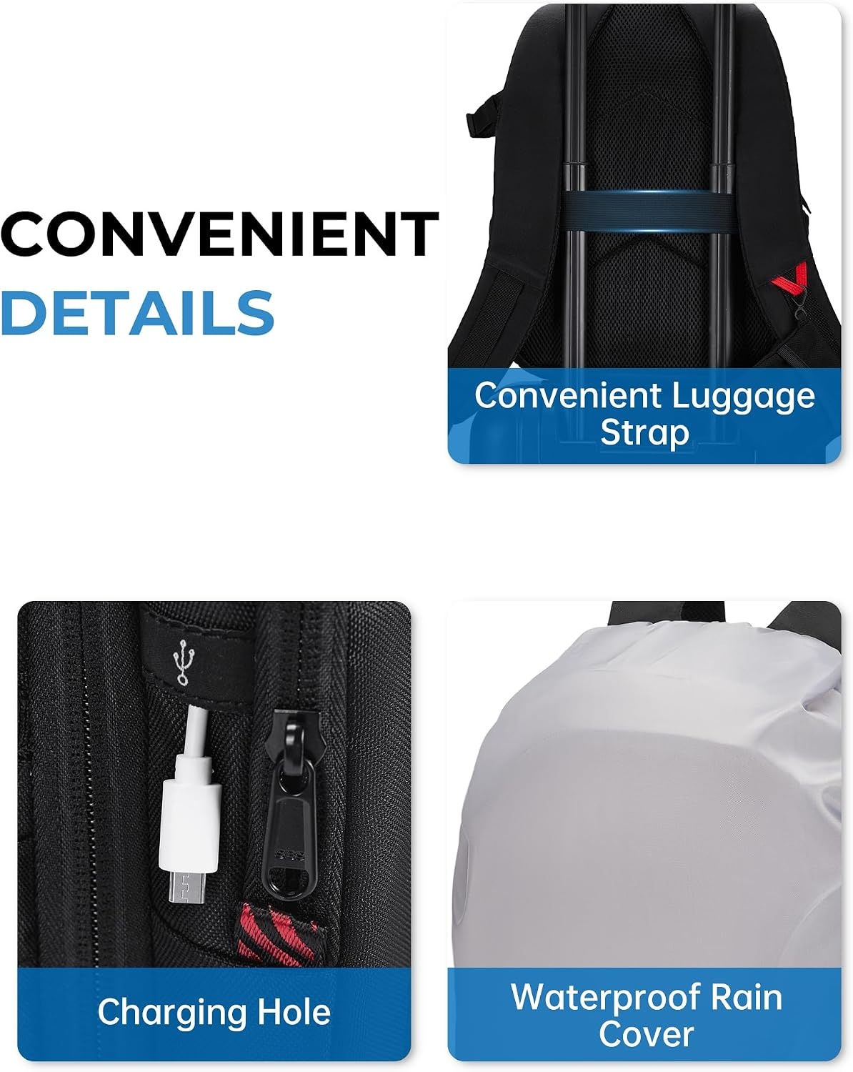 image:imageBAGSMART Camera Bag for DSLR Waterproof Camera Backpacks for Photographers Camera Case with Laptop Compartment156 BlackBlack
