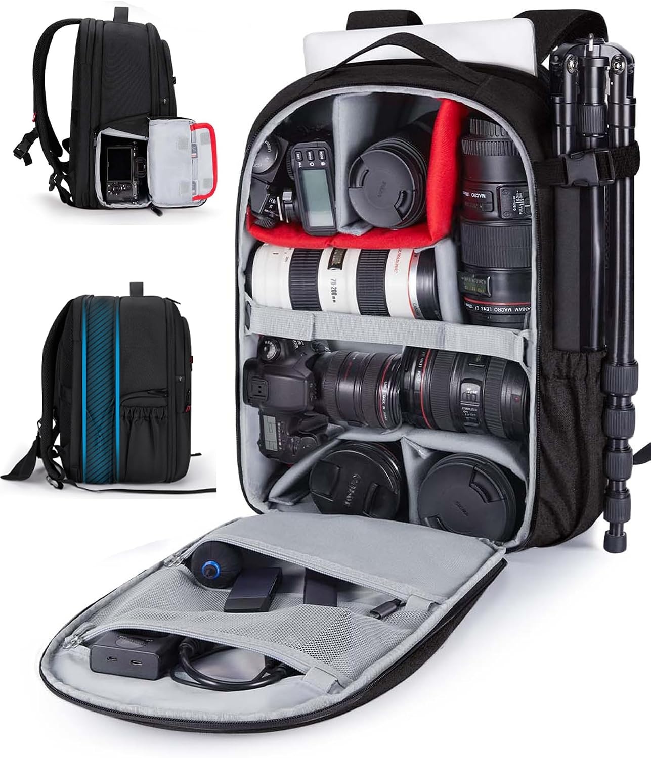 image:imageBAGSMART Camera Bag for DSLR Waterproof Camera Backpacks for Photographers Camera Case with Laptop Compartment156 BlackBlack