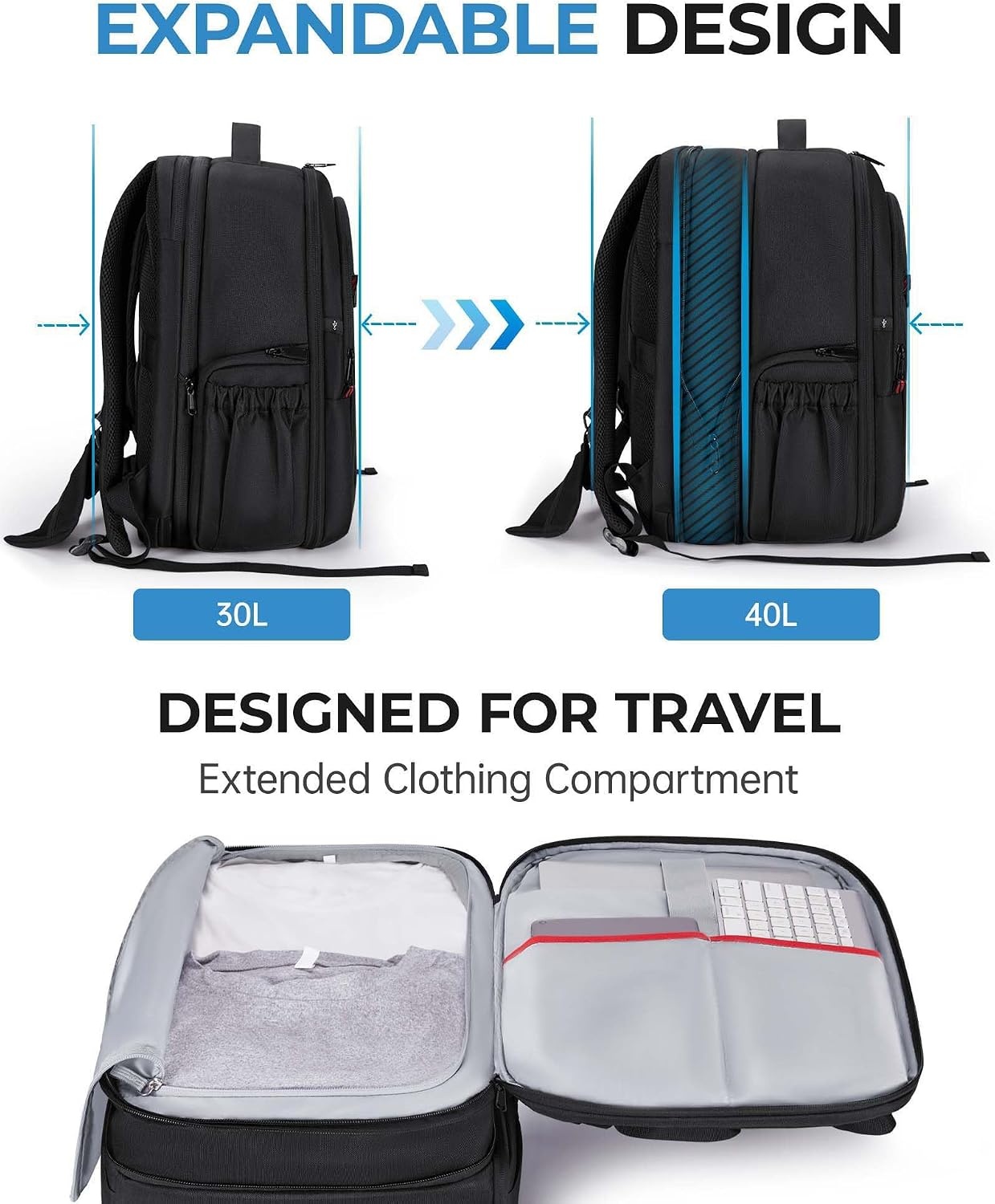 image:imageBAGSMART Camera Bag for DSLR Waterproof Camera Backpacks for Photographers Camera Case with Laptop Compartment156 BlackBlack