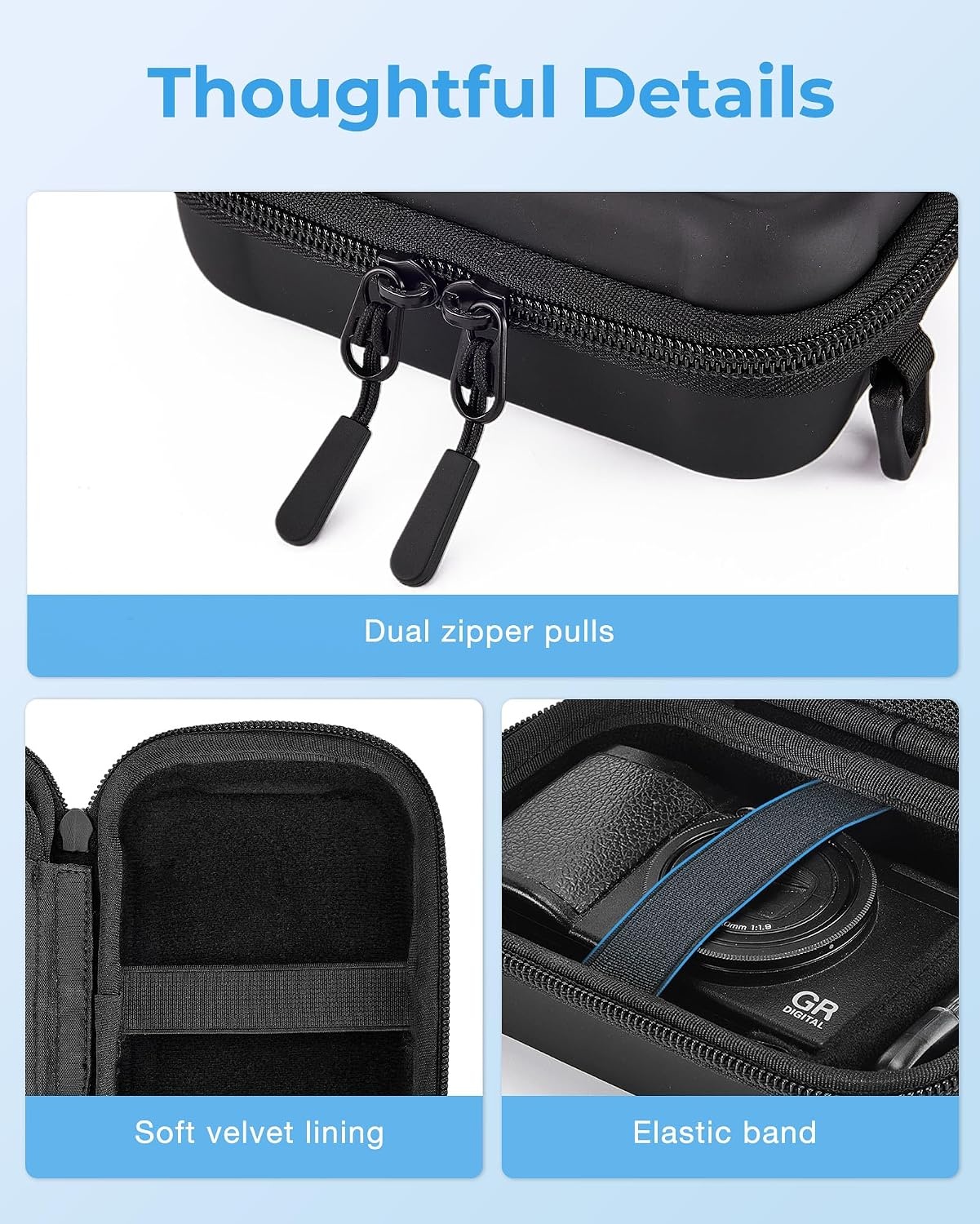 image:imageBAGSMART Digital Camera Case Small Camera Bag with 2 Carrying Ways PinkGrey
