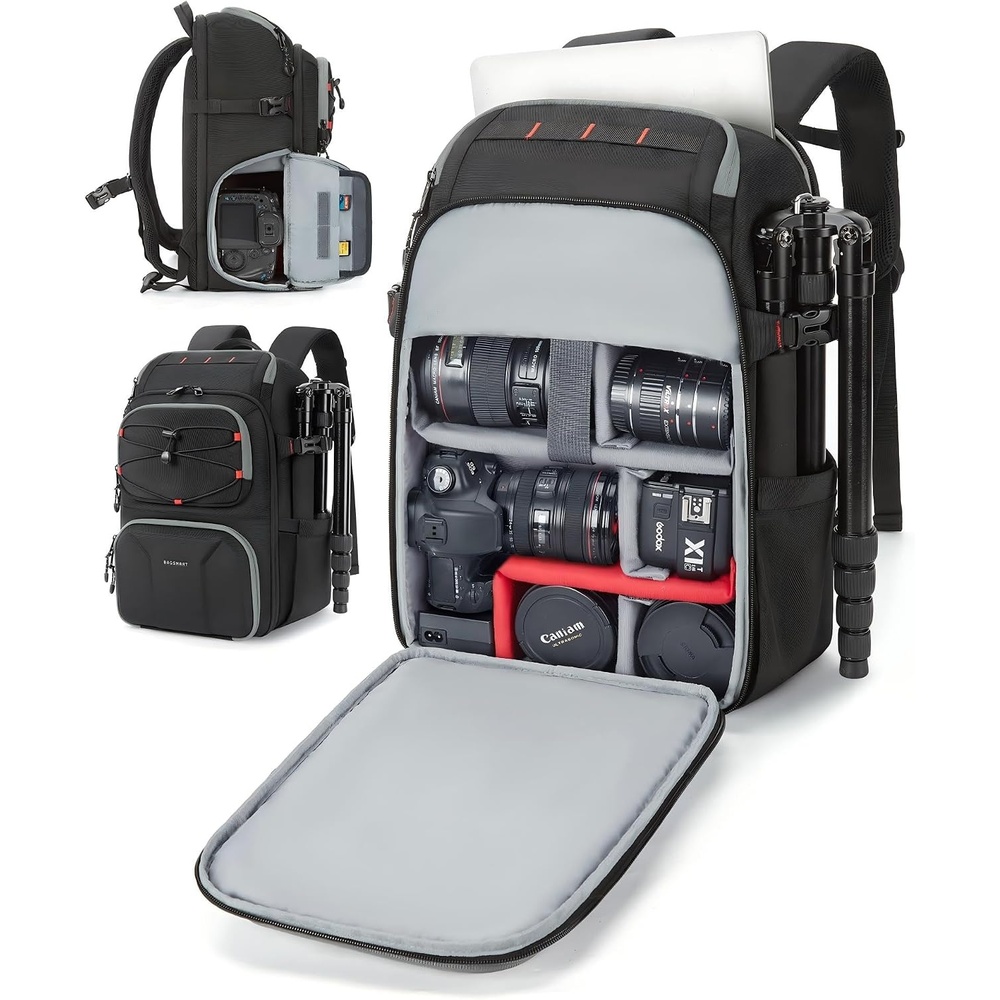 image:imageBAGSMART Camera Bag for Photographers Professional Fits up to 156 LaptopLight Black