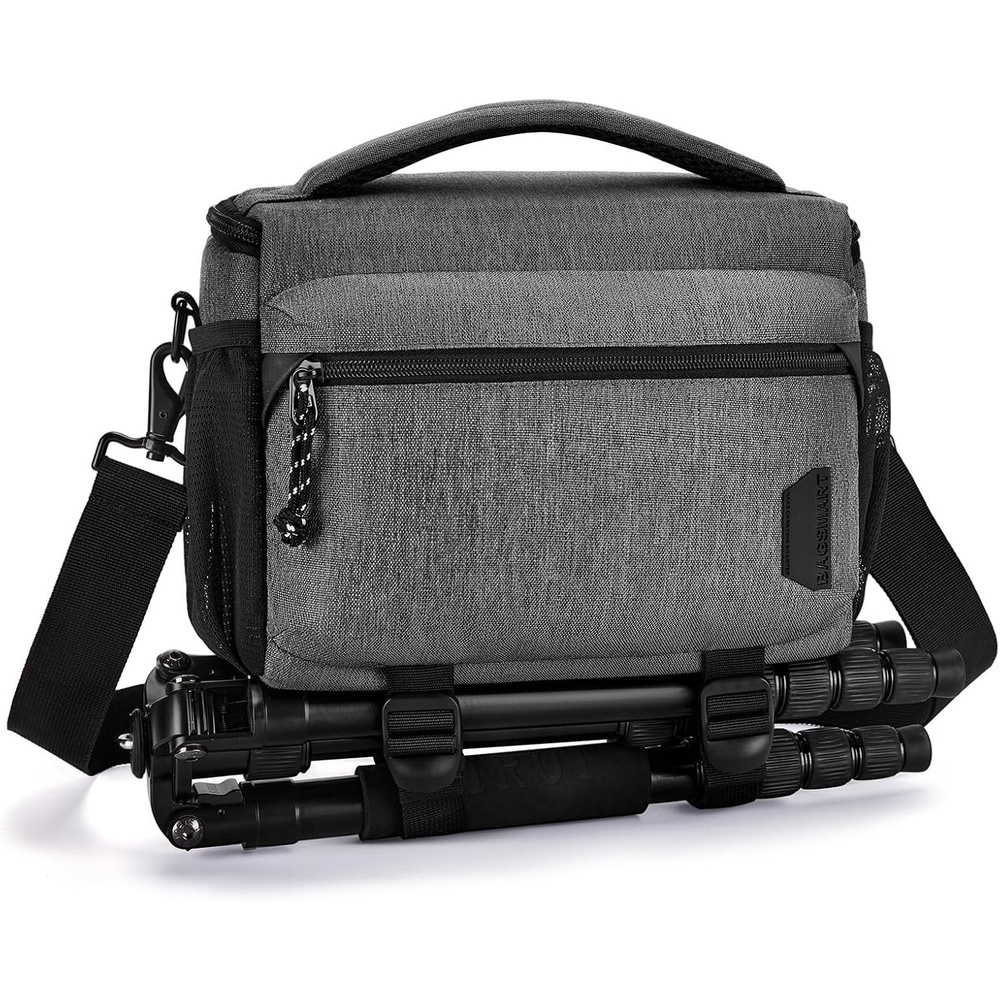 image:imageBAGSMART Camera Sling Bag with Tripod Holder amp Rain Cover Black02Grey