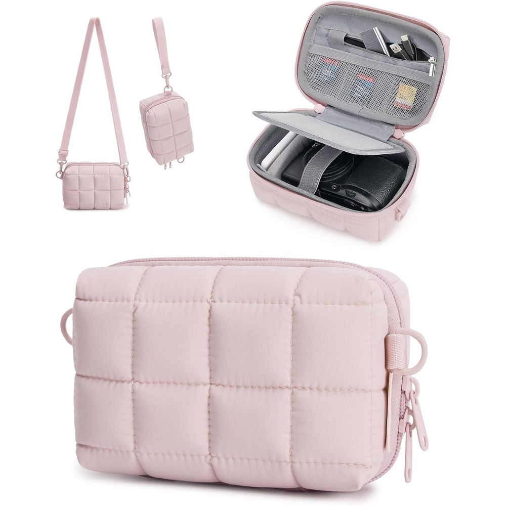 image:imageBAGSMART Small Puffy Digital Camera Case Waterrepellent PinkPink