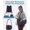 BAGSMART 2 in 1 Small Camera Backpack for DSLR, Fits 12.9″ iPad, Beige(Black)