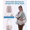 BAGSMART 2 in 1 Small Camera Backpack for DSLR, Fits 12.9″ iPad, Beige(Camel)