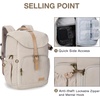 BAGSMART Camera Backpack DSLR Camera Bag Backpacks for Photographers(A-ivory White[single Buckle])