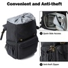 BAGSMART Camera Backpack DSLR Camera Bag Backpacks for Photographers(E-black[double Buckle])
