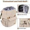 BAGSMART Camera Backpack DSLR Camera Bag Backpacks for Photographers(F-ivory White[double Buckle])