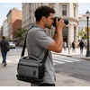BAGSMART Camera Sling Bag with Tripod Holder & Rain Cover, Black(02-Grey)