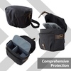 BAGSMART Canvas Crossbody Camera Bag with Rain Cover for Women Men, Khaki(01-Black)