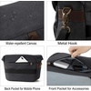 BAGSMART Canvas Crossbody Camera Bag with Rain Cover for Women Men, Khaki(01-Black)