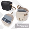 BAGSMART Canvas Crossbody Camera Bag with Rain Cover for Women Men, Khaki(02-Ivory White)