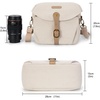 BAGSMART Canvas Crossbody Camera Bag with Rain Cover for Women Men, Khaki(02-Ivory White)