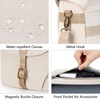 BAGSMART Canvas Crossbody Camera Bag with Rain Cover for Women Men, Khaki(02-Ivory White)