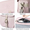 BAGSMART Canvas Crossbody Camera Bag with Rain Cover for Women Men, Khaki(04-Light Pink)