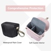 BAGSMART Canvas Crossbody Camera Bag with Rain Cover for Women Men, Khaki(04-Light Pink)