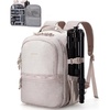 BAGSMART 2 in 1 Small Camera Backpack for DSLR, Fits 12.9″ iPad, Beige(Beige)
