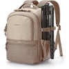BAGSMART 2 in 1 Small Camera Backpack for DSLR, Fits 12.9″ iPad, Beige(Camel)