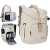 BAGSMART Camera Backpack DSLR Camera Bag Backpacks for Photographers(A-ivory White[single Buckle])