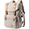 BAGSMART Camera Backpack DSLR Camera Bag Backpacks for Photographers(F-ivory White[double Buckle])