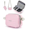 BAGSMART Digital Camera Case, Small Camera Bag with 2 Carrying Ways, Pink(Baby Pink)