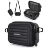 BAGSMART Digital Camera Case, Small Camera Bag with 2 Carrying Ways, Pink(Black)