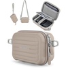 BAGSMART Digital Camera Case, Small Camera Bag with 2 Carrying Ways, Pink(Brown)