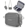 BAGSMART Digital Camera Case, Small Camera Bag with 2 Carrying Ways, Pink(Grey)