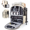 BAGSMART Small Camera Backpack DSLR SLR Camera Bag Fits 13 Inch Laptop(Beige)