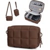 BAGSMART Small Puffy Digital Camera Case, Water-repellent, Pink(Coffee Brown)