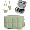 BAGSMART Small Puffy Digital Camera Case, Water-repellent, Pink(Grayish green)