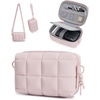 BAGSMART Small Puffy Digital Camera Case, Water-repellent, Pink(Pink)