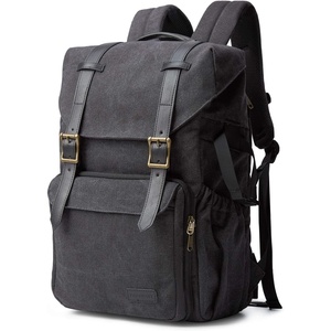 BAGSMART Camera Backpack DSLR Camera Bag Backpacks for Photographers(E-black[double Buckle])