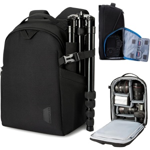 BAGSMART Camera Backpack, DSLR SLR Camera Bag Backpack Fits 15.6 Inch Laptop,Anti-Theft Waterproof Camera Case for Photographers,Men Women,with Rain Cover,Tripod Holder,Black(Black)