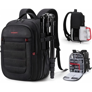 BAGSMART Camera Bag for DSLR, Waterproof Camera Backpacks for Photographers, Camera Case with Laptop Compartment-15.6″ Black(Black)