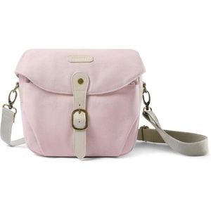 BAGSMART Canvas Crossbody Camera Bag with Rain Cover for Women Men, Khaki(04-Light Pink)