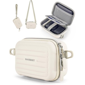 BAGSMART Digital Camera Case, Small Camera Bag with 2 Carrying Ways, Pink(Beige)