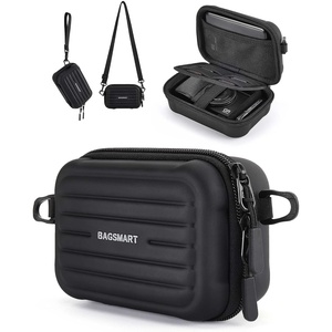 BAGSMART Digital Camera Case, Small Camera Bag with 2 Carrying Ways, Pink(Black)