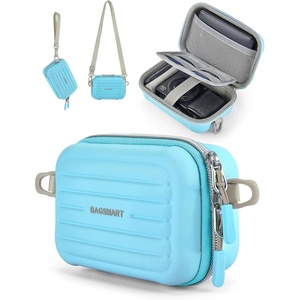 BAGSMART Digital Camera Case, Small Camera Bag with 2 Carrying Ways, Pink(Blue)