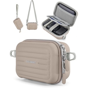 BAGSMART Digital Camera Case, Small Camera Bag with 2 Carrying Ways, Pink(Brown)