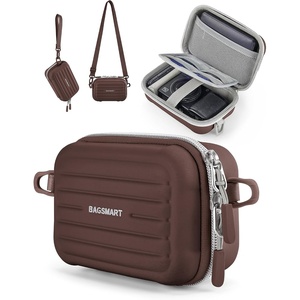 BAGSMART Digital Camera Case, Small Camera Bag with 2 Carrying Ways, Pink(Coffee brown)