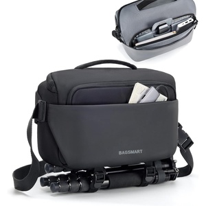 BAGSMART Small Camera Bag for Photographers with Tripod Holder(Black)