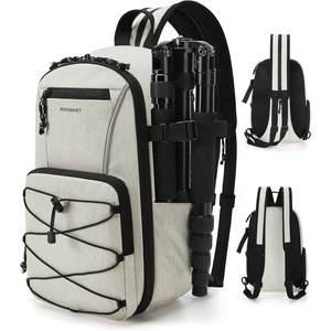 BAGSMART Small Camera Sling Bag, DSLR/SLR Camera Bag Fits 11″ Tablet, Camera Shoulder Bag for Photographers with Tripod Holder(Beige)