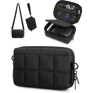 BAGSMART Small Puffy Digital Camera Case, Water-repellent, Pink(Black)