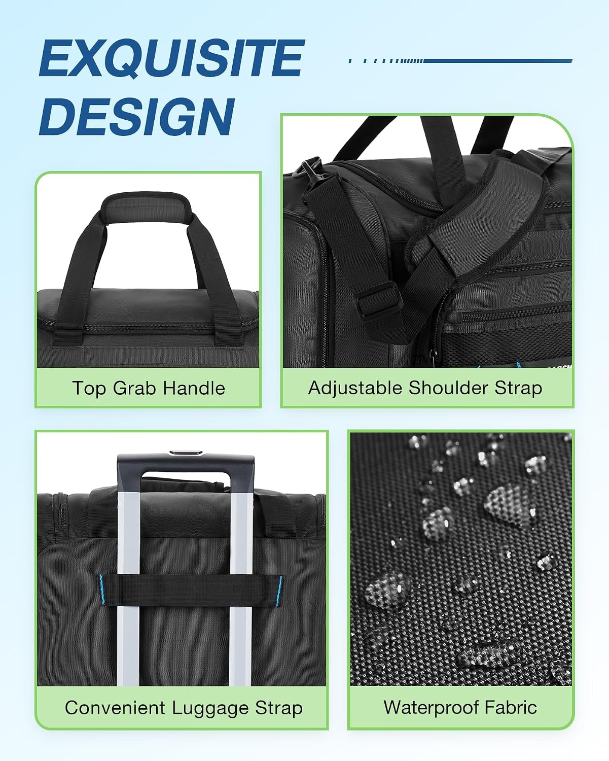 image:imageBAGSMART 4IN1 Gym Bag for Women Men TSA Duffle Bag for TravelKakhi
