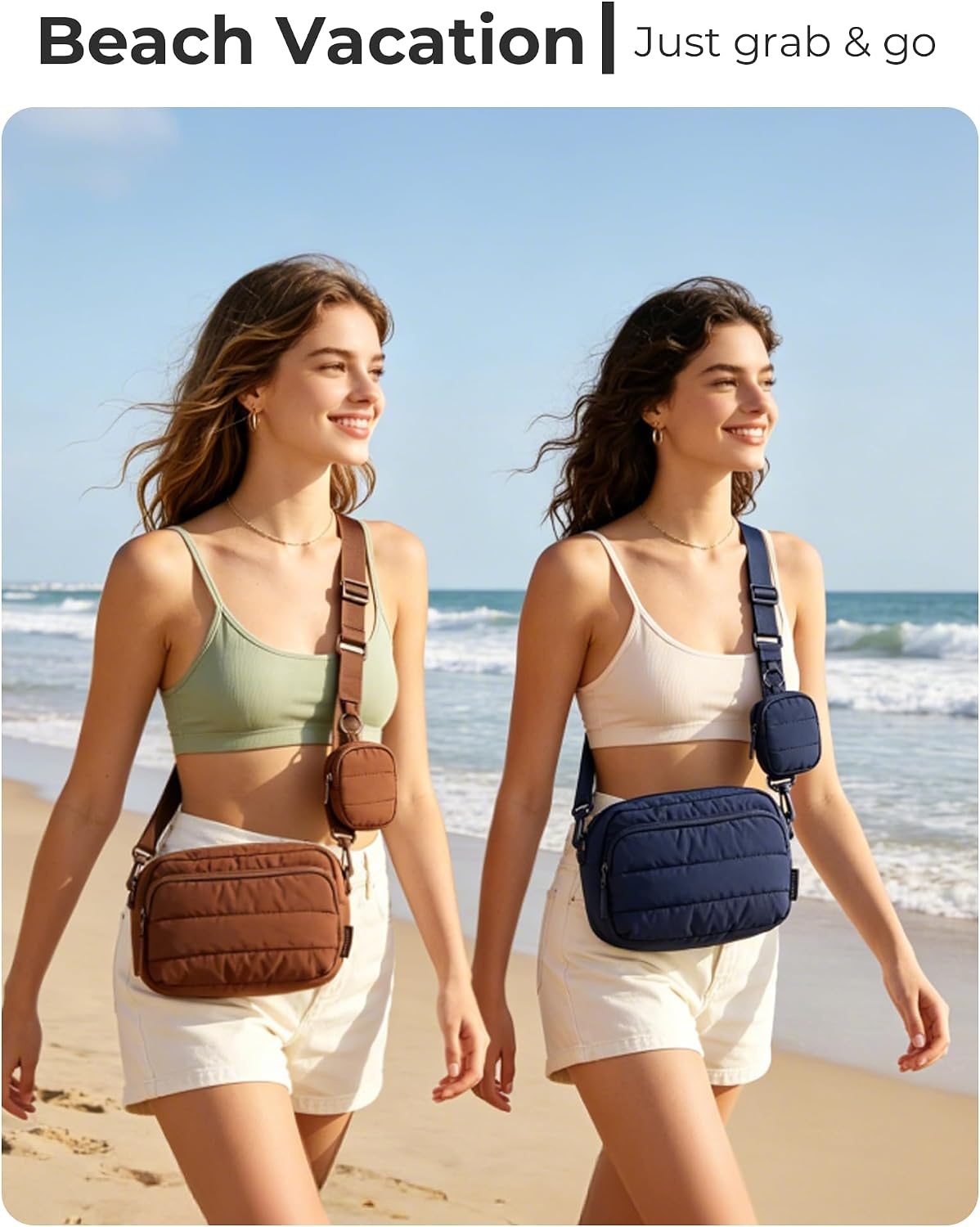 image:imageBAGSMART Crossbody Bags for Women Mini Travel Purses Puffy Hobo HandbagNavy Blue