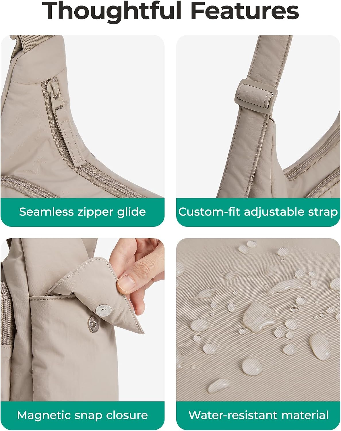 image:imageBAGSMART Crossbody Hobo Bags for Women Small Puffer Everyday PurseCoffee Brown