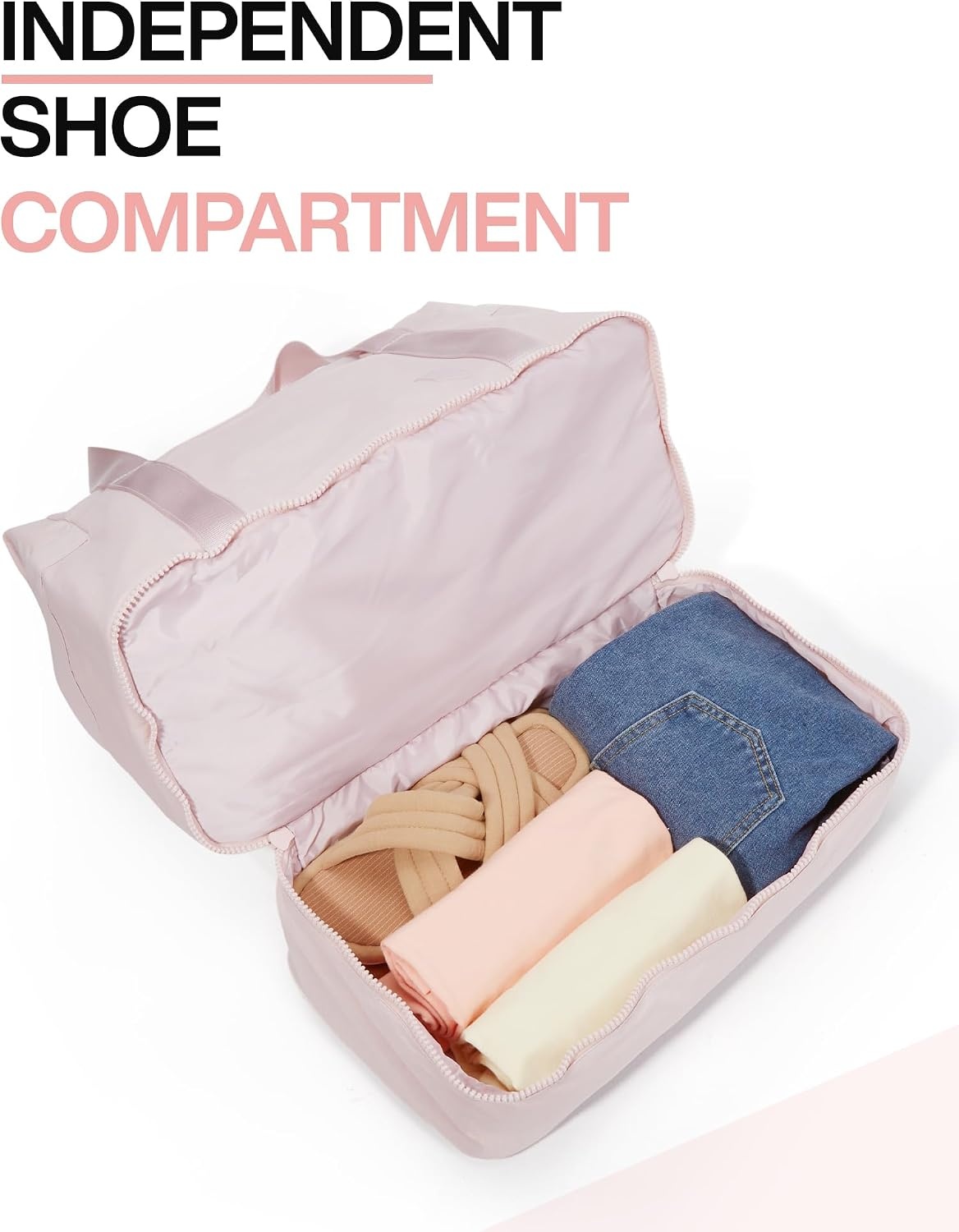 image:imageBAGSMART Gym Bag for Women Carry on Weekender Overnight Bag Travel Duffel Bags with Trolley Sleeve Personal Item Travel Bag Tote Bag Workout Dance BagBlackMediumPink