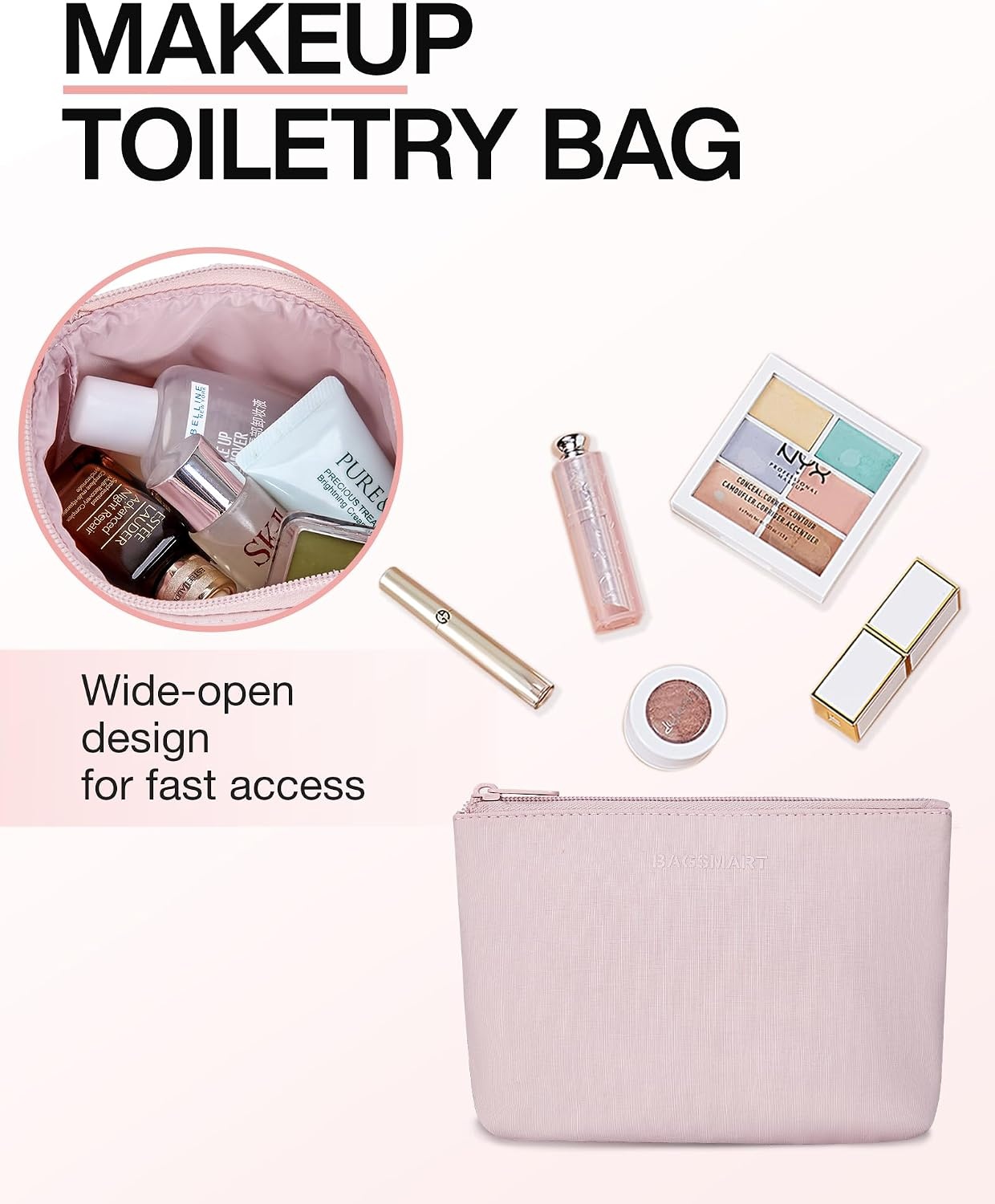image:imageBAGSMART Gym Bag for Women Carry on Weekender Overnight Bag Travel Duffel Bags with Trolley Sleeve Personal Item Travel Bag Tote Bag Workout Dance BagBlackMediumPink