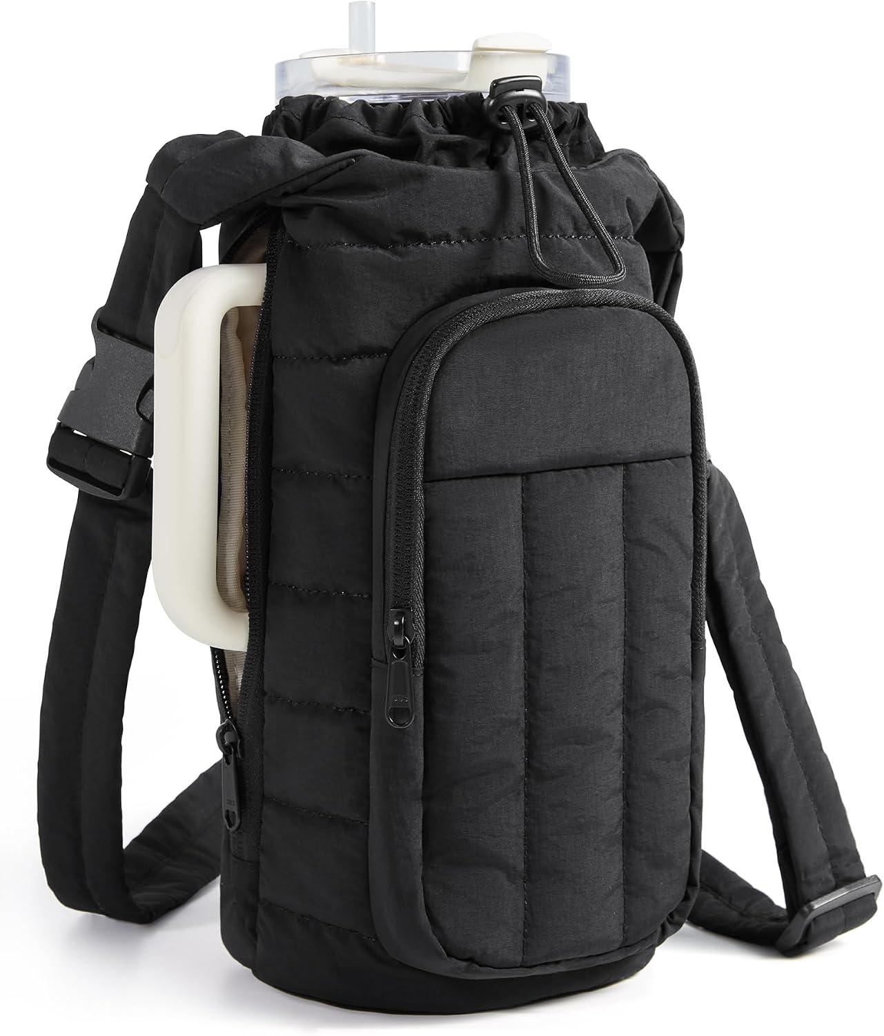 image:imageBAGSMART Magnetic 40oz Water Bottle Holder with Strap Crossbody Purse Gym Accessories for WomenCharcoal